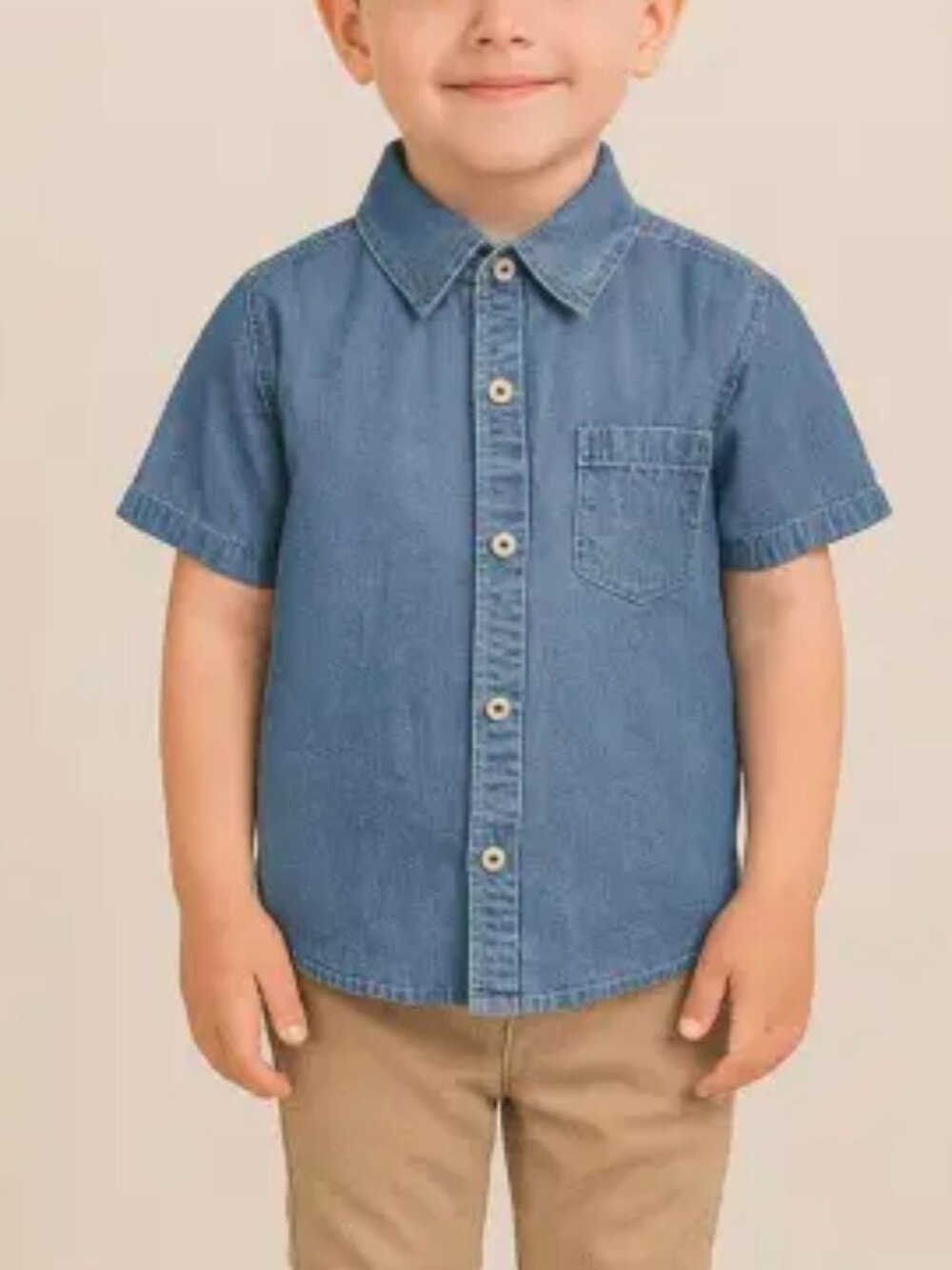 Gymboree Boys Kids Chambray Denim Button Down Lightweight Summer Shirt 6-12M